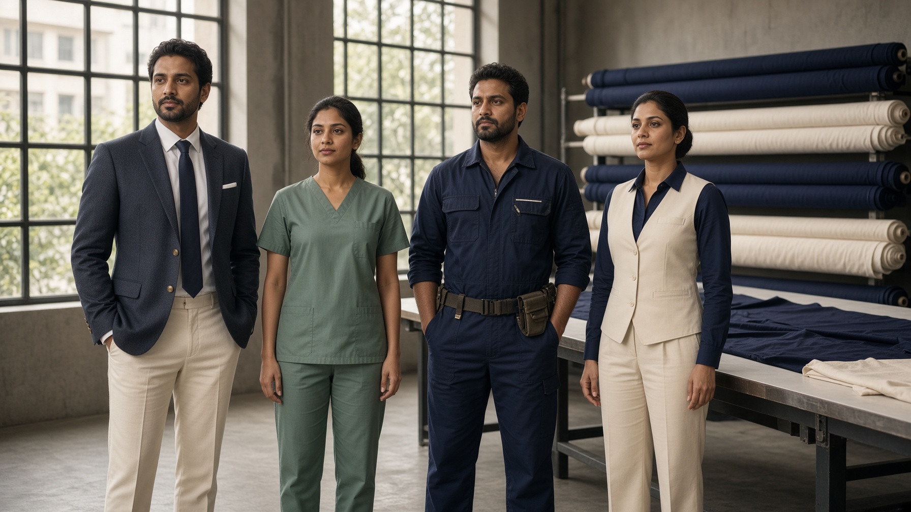 Hospitality, medical, industrial, and corporate staff in custom MGN uniforms